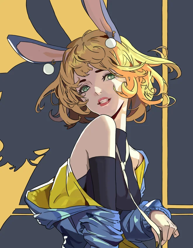 金发角色手绘作品